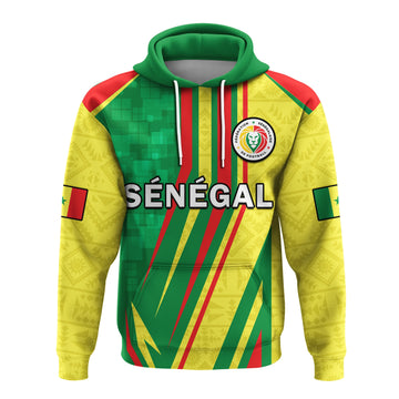 Custom Senegal Football Hoodie Allez Les Lions Sporty Style LT14