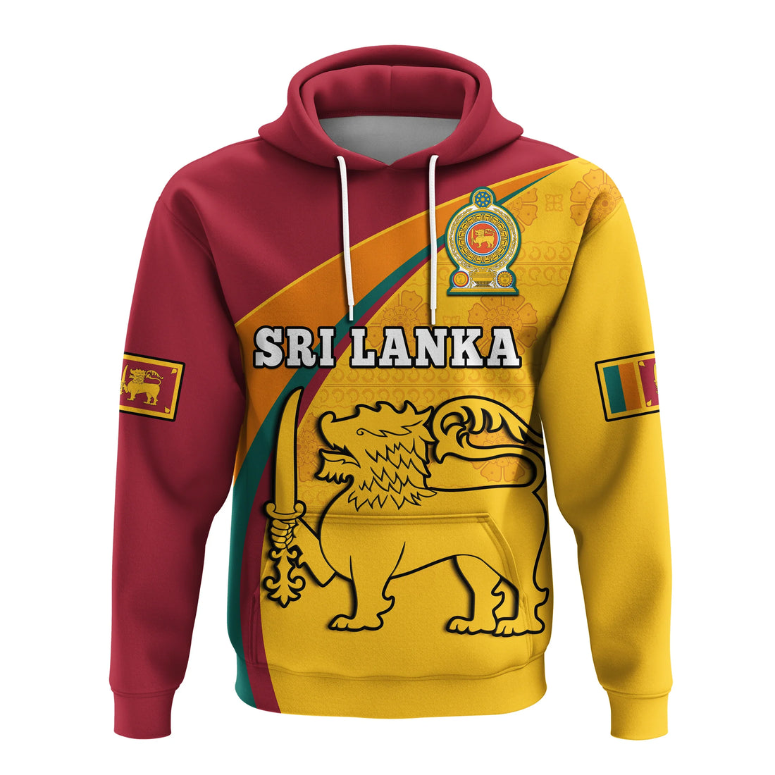 Custom Sri Lanka Hoodie Sri Lankan Pattern Happy 75 Years Of Independence LT14