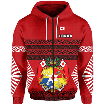Tonga Zip Hoodie Tongan Pattern LT13