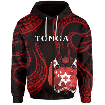 Tonga Pattern Zip Hoodie Always Proud LT13