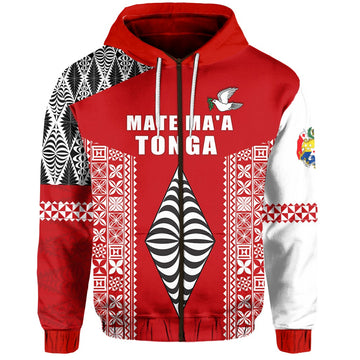 Tonga Rugby Zip Hoodie Mate Maa Tonga LT13