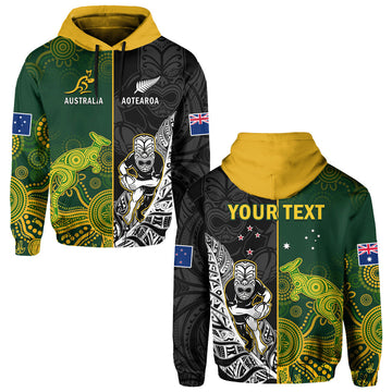 Custom Australia Rugby Mix Aotearoa Rugby Hoodie Wallabies All Black Special Version LT14