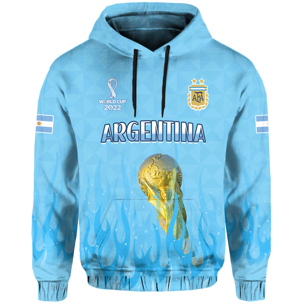Argentina Football Hoodie Vamos Sky Champions World Cup Fire LT13