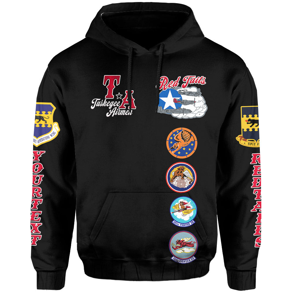 Custom Tuskegee Airmen Hoodie Red Tail Angels American Heros LT14