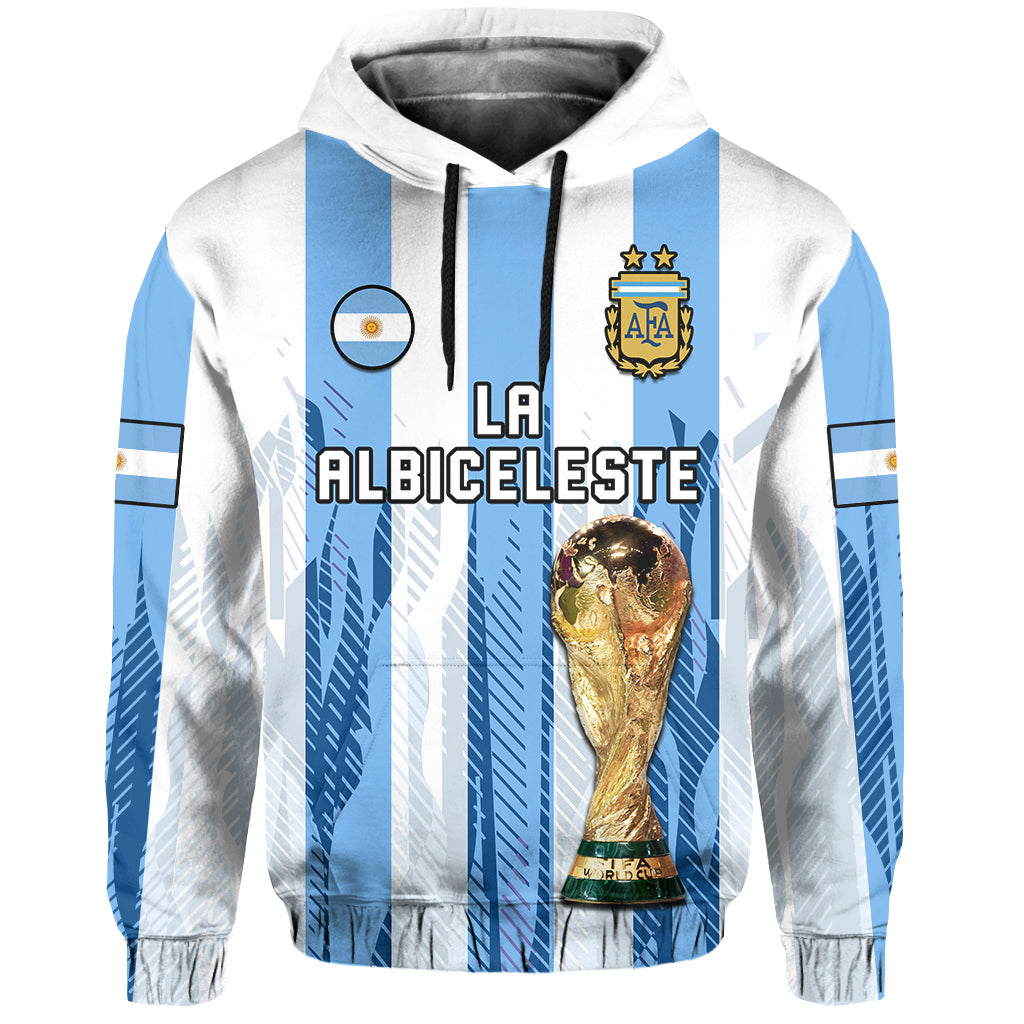 Argentina Football Hoodie La Albiceleste Campeon Proud White 2022 LT14