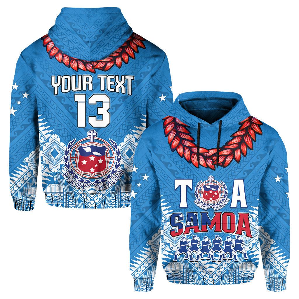 Custom Toa Samoa Rugby Hoodie Manu Siva Tau Style Ulafala LT13