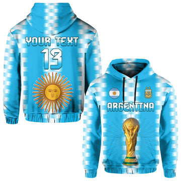 Custom Argentina Football Champions Hoodie La Albiceleste GOAT LT13