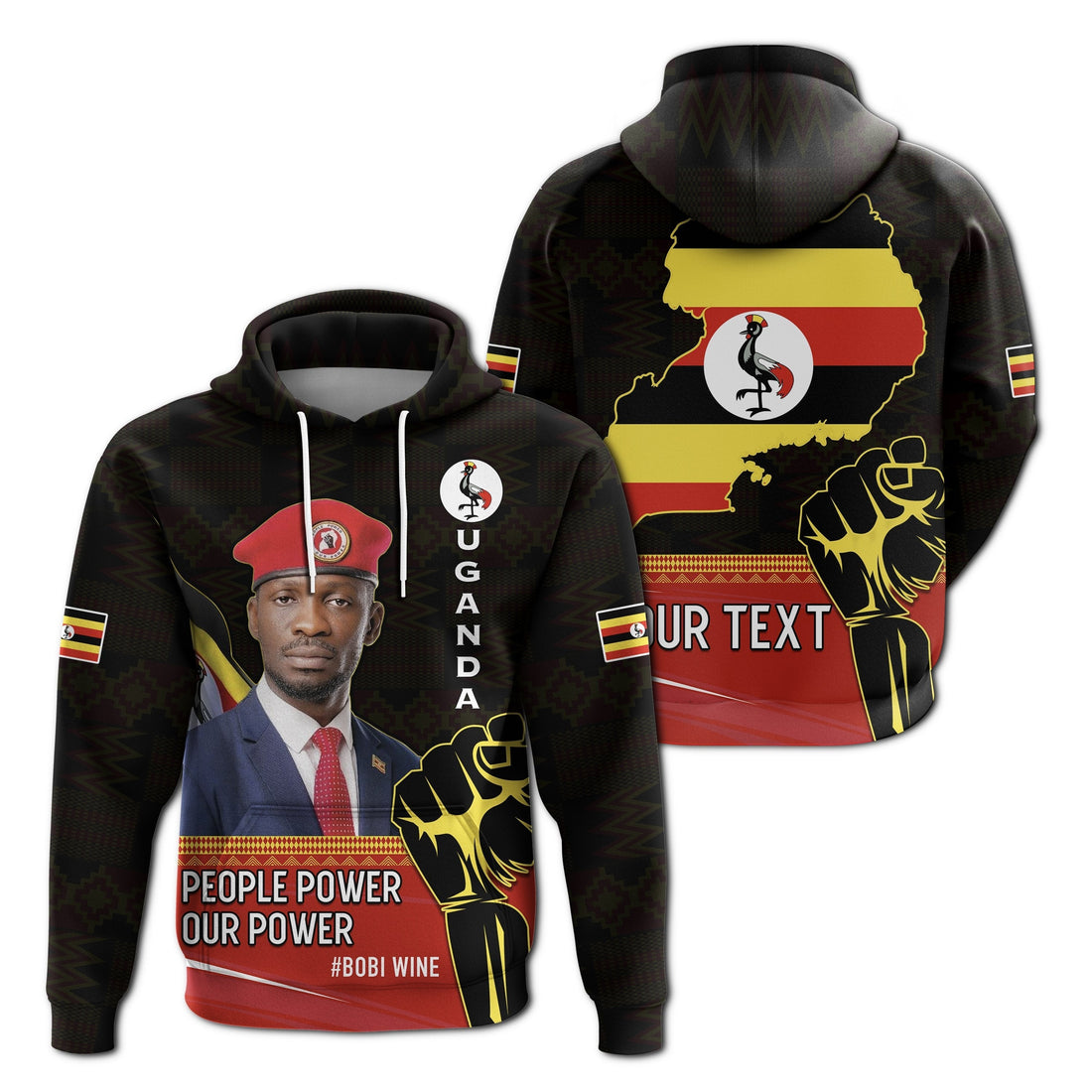 Custom Uganda Hoodie Bobi Wine People Power Our Power LT13
