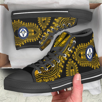 Freemasonry High Top Shoes The Masonic Dashiki Vibes LT8