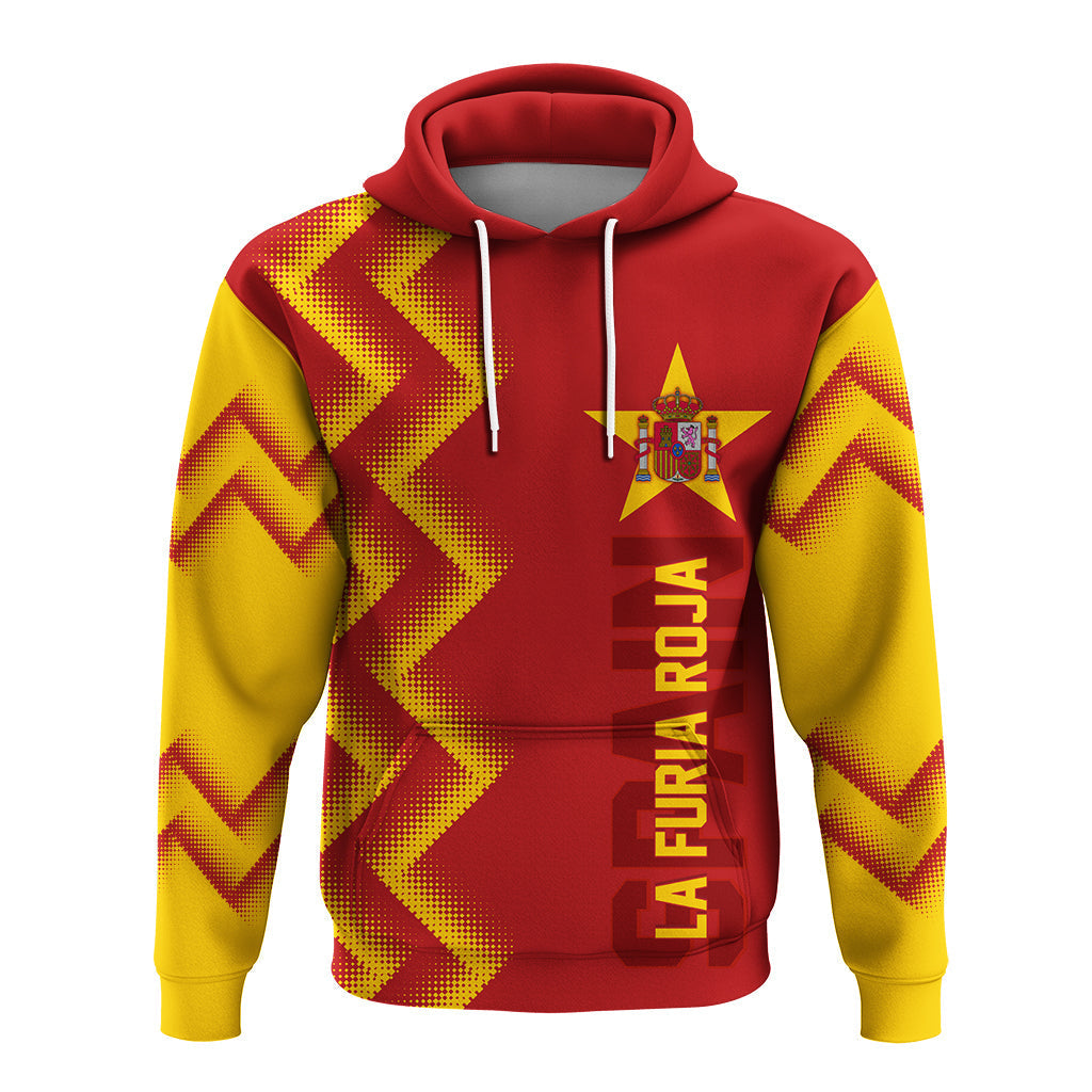 Custom Spain Football 2022 Hoodie The Red Fury LT7