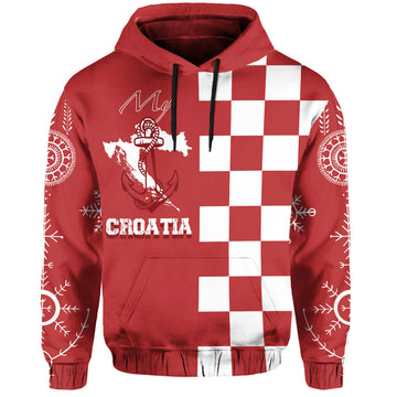 Croatia Checkerboard Hoodie Croatia Flag with Eagle LT7