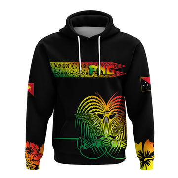PNG Hibiscus Tribal Pattern Hoodie Motuan Reggae Color LT7