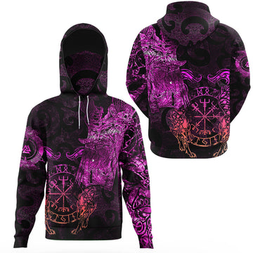 Viking Clothing Viking Odin Tattoo Pink Version Gaiter Hoodie RLT12