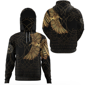 Viking Clothing Viking Odins Celtic Ravens Gold Version Gaiter Hoodie RLT12