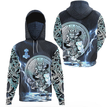 Viking Clothing Viking Thor Norse God of Thunder Gaiter Hoodie RLT12