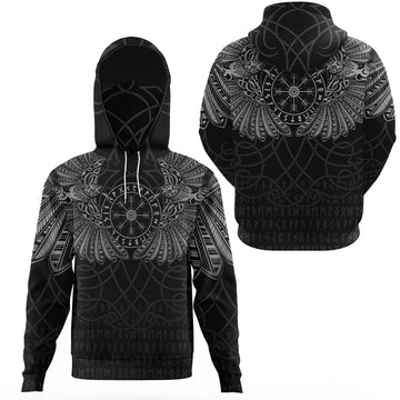 Viking Clothing Viking Odins Celtic Two Ravens Special Version Gaiter Hoodie RLT12