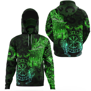 Viking Clothing Viking Odin Tattoo Green Version Gaiter Hoodie RLT12