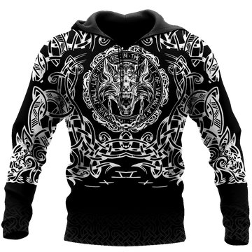 Viking Pullover Hoodie - Fenrir Viking 3D RLT12