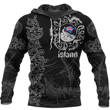 Viking Hoodie Viking Drakkar Iceland Warship Hoodie RLT12