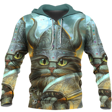 Viking Hoodie Vikings Cat Warrior Hoodie RLT12