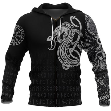Viking Zip Hoodie Dragon RLT12