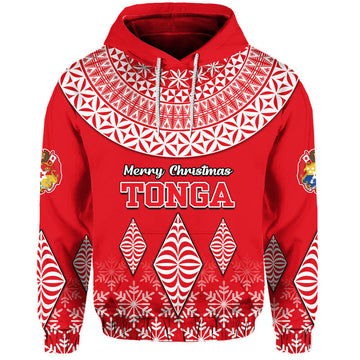 Tonga Kupesi Ngatu Hoodie Merry Christmas LT9