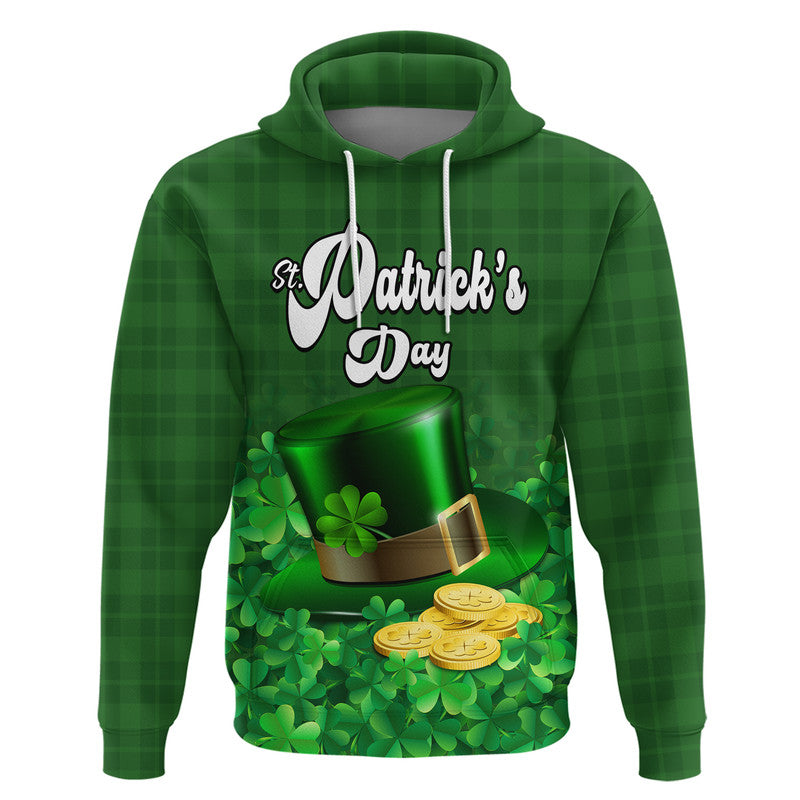 Custom St Patricks Day Hoodie Green Leprechaun Hat With Clover Leaf No2 LT9