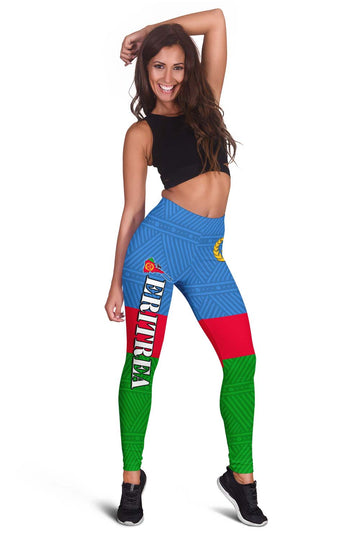 Eritrea Leggings Eritrean Map Mix African Pattern Simple Style LT14