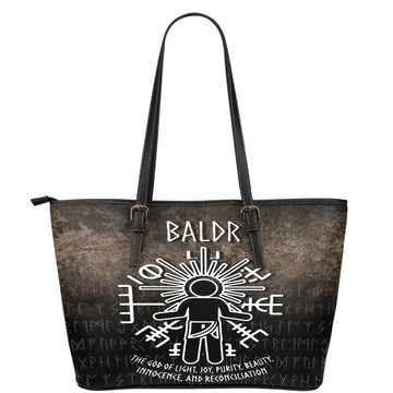 Wonder Print Shop Leather Tote - Baldr God Leather Tote RLT12