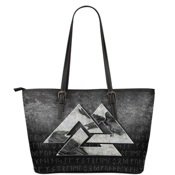 Viking Leather Tote Huginn Muninn Ravens from Odin Viking Leather Tote RLT12