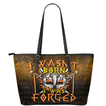 Viking Leather Tote I Wasnt Born I Was Forged Leather Tote RLT12