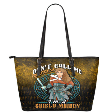 Viking Leather Tote Im A Shield Maiden Leather Tote RLT12