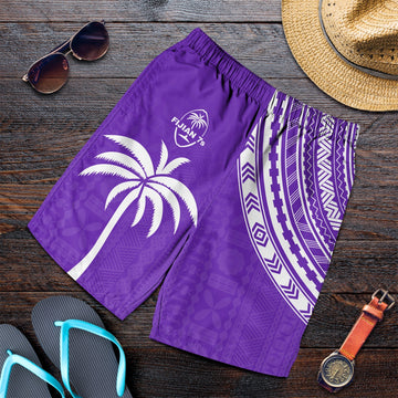 Fiji Rugby Sevens Men Shorts Fijian 7s Tapa Polynesian Purple LT13