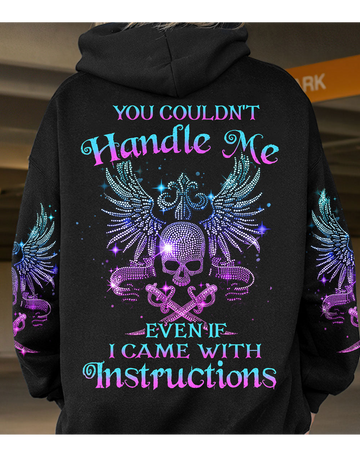 You Couldn't Handle Me Wing Skull Black Hoodie
