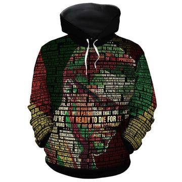 African Hoodie Malcolm X Inspiring Quotes Hoodie