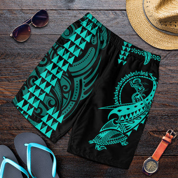 Hawaii Polynesian Warrior Kakau Men Shorts-Green LT6