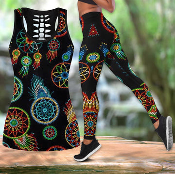 Native American Hollow Tanktop Leggings Set 42 LT10