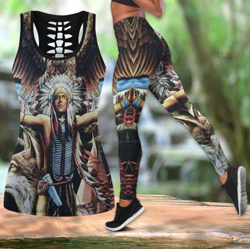 Native American Hollow Tanktop Leggings Set 64 LT10