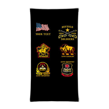 (Custom Personalised) Buffalo Soldiers Neck Gaiters African American Military Original Style - Black LT8