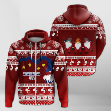 Norwegian Julekurver Pattern Nisse Christmas Zip Hoodie LT7