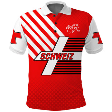 Switzerland Football Polo Shirt Schweizer Pati Champion Sporty LT13