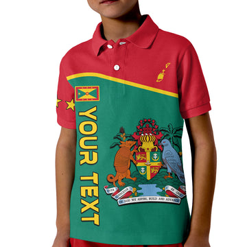 Custom Grenada Polo Shirt KID Coat Of Arms and Map Impressive LT13