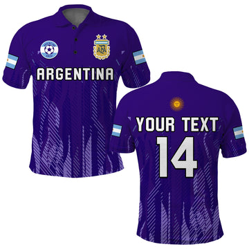 (Custom Text And Number) Argentina Football Polo Shirt Vamos La Albiceleste 2022 Newest Style LT14