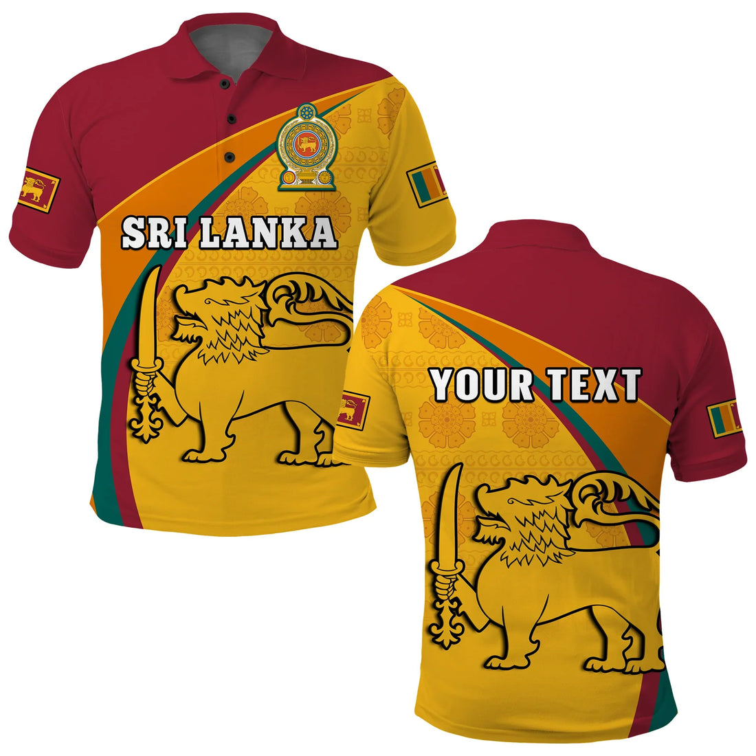 Custom Sri Lanka Polo Shirt Sri Lankan Pattern Happy 75 Years Of Independence LT14