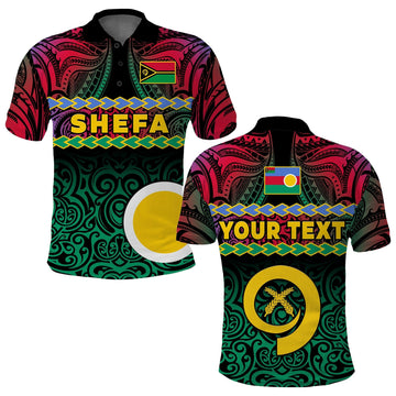 Custom Shefa Province Polo Shirt Vanuatu Pig Tusk Polynesian Flag Style LT14
