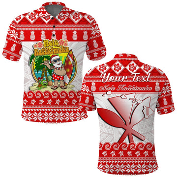 Custom Christmas Hawaii Polo Shirt Kanaka Polynesian Santa Claus Mele Kalikimaka LT14