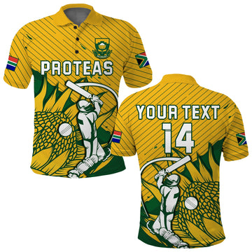(Custom Text And Number) South Africa Cricket Polo Shirt Go Proteas Unique Style LT14
