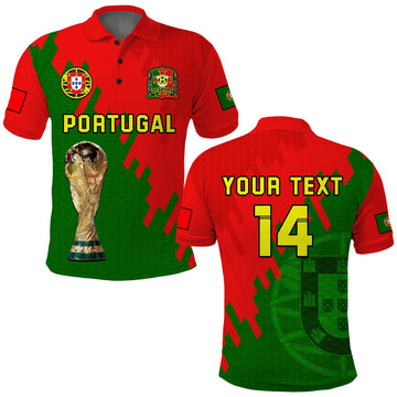 (Custom Text And Number) Portugal Football Polo Shirt Champions WC 2022 LT14