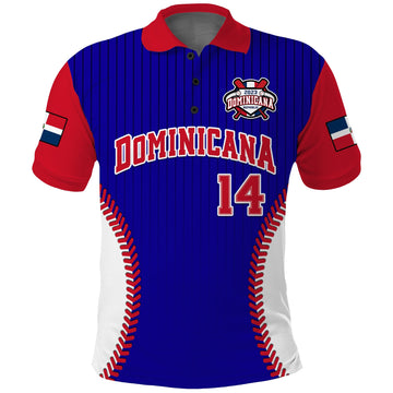 (Custom Text And Number) Dominican Republic Baseball Polo Shirt 2023 Version Blue LT14