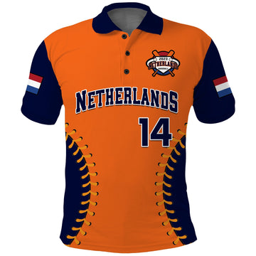 (Custom Text And Number) Netherlands Baseball Polo Shirt 2023 Sporty Style LT14
